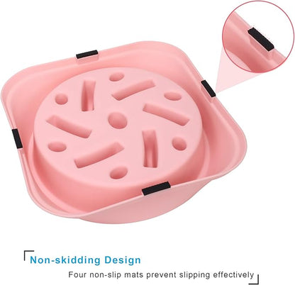 UPSKY Slow Feeder Small Dog Bowl - Anti-Slip Puzzle Bowl Feeder, Interactive Bloat Stop, Anti-Choking