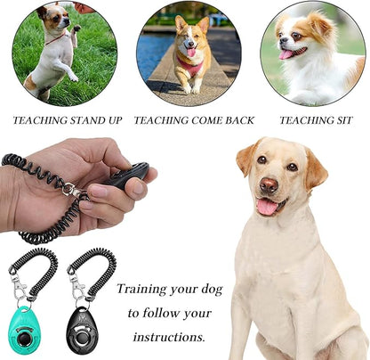 STMK Dog Treat Pouch Dog Clicker Training Kit, Dog Training Treat Pouch Dog Clicker for Training, 3 Ways to Wear Easily Carries Treat Pouches for Pet Training (Black)