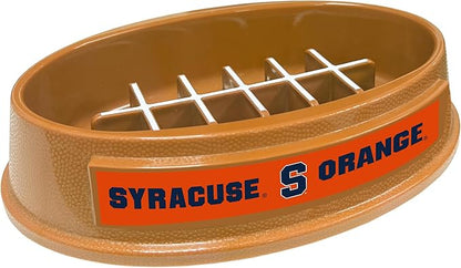 NCAA Super-Bowl - Syracuse Orange Slow Feeder Dog Bowl. Football Design Slow Feeding Cat Bowl for Healthy Digestion. Non-Slip Pet Bowl for Large & Small Dogs & Cats