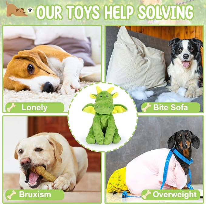 Letsmeet Squeaky Dog Toys Plush Dog Toy with Crinkle Paper Stuffed Durable Dog Chew Toys for Small Middle and Large Dogs