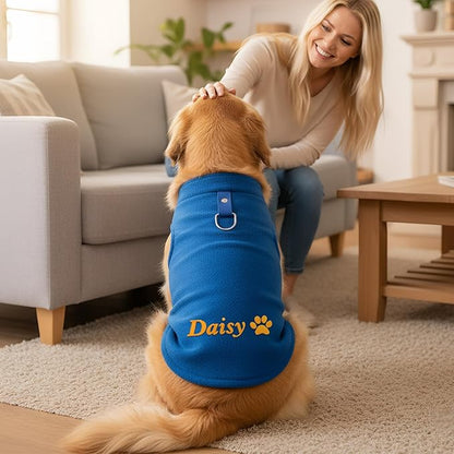 Personalized Dog Fleece Vest, Custom Embroidered Name Warm Winter Dog Clothes for Puppy Small Medium Large Dogs, 2025 for Pet Lovers Dogs Mom