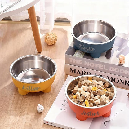 Personalized Dog Bowl for Small Dogs Custom Stainless Steel Dog Bowl with Name Metal Food Water Bowls for Puppy Cat Pet