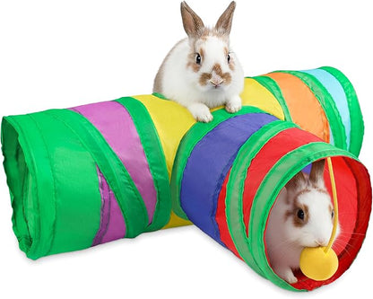 Sofier Guinea Pig Tunnel Hideout Cage Accessories Chew Toys for Hamster Rabbit Ferret Rat Chinchilla Hedgehog Enrichment Playpen Boredom