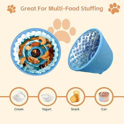 Dog Lick Bowl,Anxiety Relief Non-Slip Silicone Treat Bowl,Durable Anti-Choking Long-Lasting Enrichment Slow Feeder Licking Mat for Small Medium Large Breed,Freezable BPA Free Silicone Dishwasher Safe