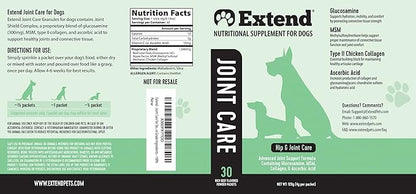 Extend Joint Care for Dogs - Hip and Joint Supplement Powder - Glucosamine for Dogs - Joint Pain Relief - MSM - Mobility & Flexibility Support - Advanced Joint Health - Made in USA
