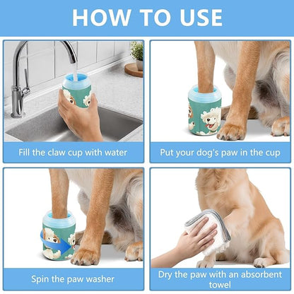 Dog Paw Cleaner Mudbuster Dog Foot Washer for Small Medium Large Dogs Cats Premium Pet Supplies Happy Poodle Dogs Spring Grass