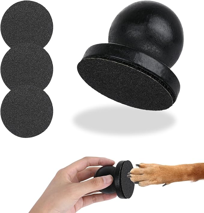 Dog Nail File,Wood Cat Nail File Boards,Pet Toenail Grinder Board, Scratcher Board Puppy Pad for Small to Medium-Sized Dogs and Cats with 3 Pcs Replaceable Sandpaper (Black)