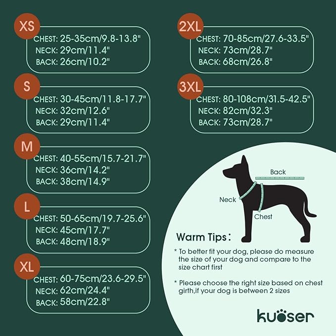 Kuoser Canvas Dog Coat, Warm Dog Jacket Reflective Fleece Pet Cold Weather Coat, Warm Doggie Clothes Waterproof Winter Vest with Zipper Leash Hole for Small Medium Large Dogs, Grey M