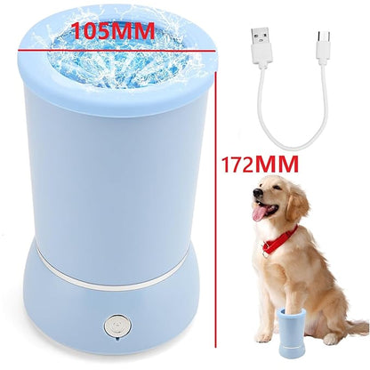 Automatic Dog Paw Cleaner, Dog Paws Washer, Rechargeable Dogs Cleaner, Portable Pet Cleanning Tool for Small to Medium Dogs, Pet Grooming Supplies for Big Cats (Blue)