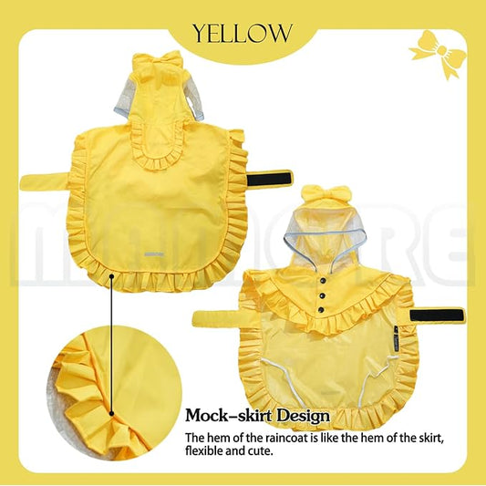 MAMORE Dog Raincoats, Waterproof Dog Rain Jacket with Clear Hood, Adjustable Reflective Lightweight Breathable Pet Rain Poncho for Small Medium Large Dogs(Yellow, Large)
