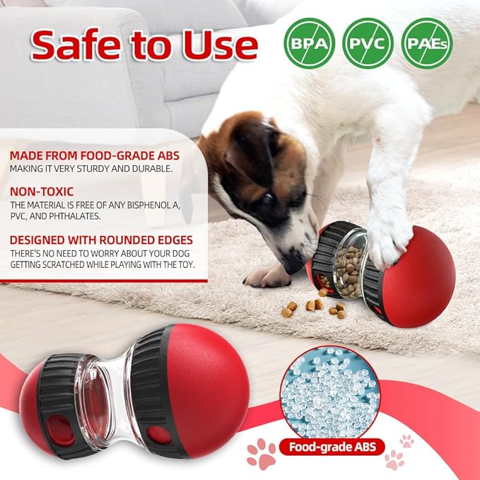 Interactive Dog Puzzle Toys, Brain Stimulation Rolling Treat Dispenser Ball & Slow Feeder Combo for Dogs to Keep Them Engaged and Busy