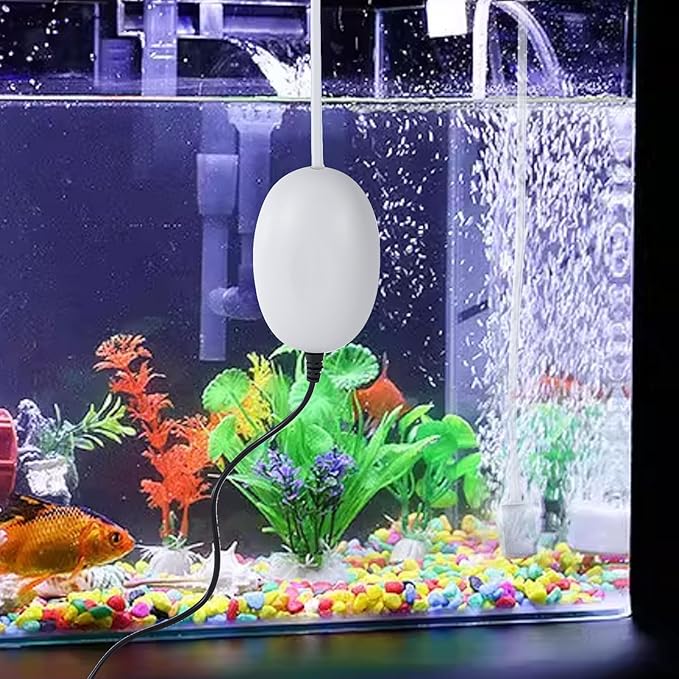 Gamdee Mini USB Aquarium Air Pump Kit, Portable Fish Tank Air Pump Small Aquarium Bubbler with Air Stone & Single Outlet Silicone Tube for Aquarium Fish Tank and Outdoor Fishing Use