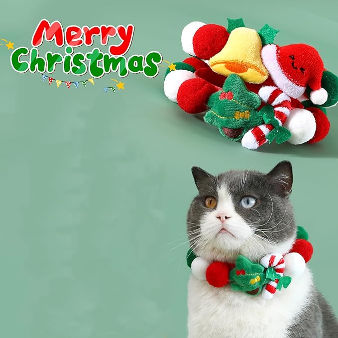 Elegant little tail Dog Christmas Costume 1PC Red Christmas Collar Soft Funny Pet Collars Headgear Adjustable Pom-Pom Headdress Cute Collar for Large Dog Pet Party Accessories Costume