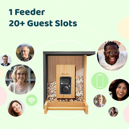 Birdfy Smart Bird Feeder with Camera, High-End Bamboo, Solar Powered Bird-Feeder with 2K Camera for Live Stream&Permanent AI Identifies Birds with Motion Detection,Ideal for Mom,Gran&Me