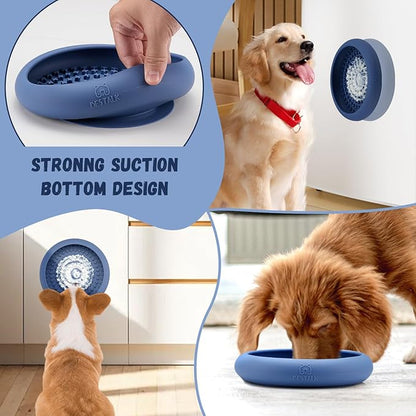 Dog Lick Bowl, Bestalk Anxiety Relief Slow Feeder Dog Lick Mat Treat Dispenser, Non-Slip Licking Bowl Enrichment Toys, BPA Free Silicone, Dishwasher Safe