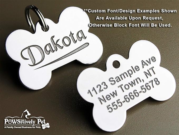 Stainless Steel Custom DEEP Engraved Pet ID Tags Personalized Front/Back Dog Tags for Dogs and Cats - Heart 1-1/8"x1-1/8 (2-Side Engraving)