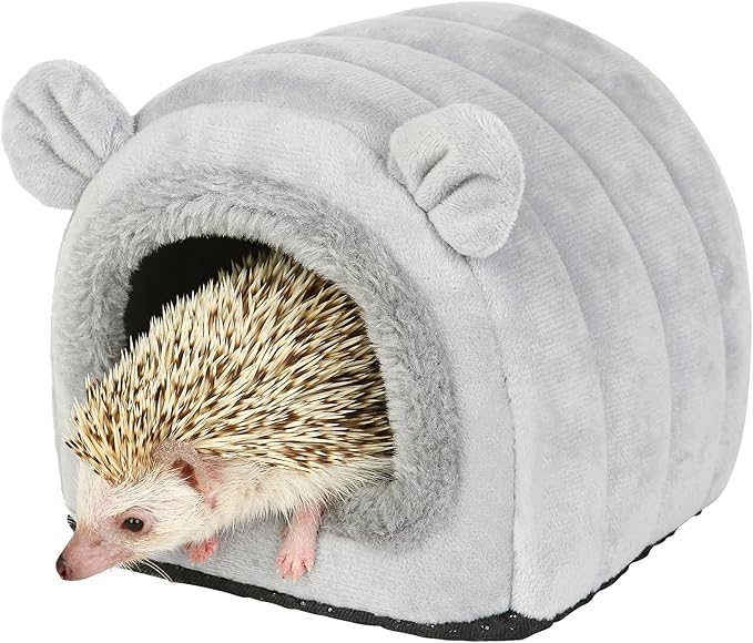 YUANST Hedgehog Bed Cave Nest Hideout, Hamster Guinea Pigs Small Animals Cage Supplies Warm House-Gray