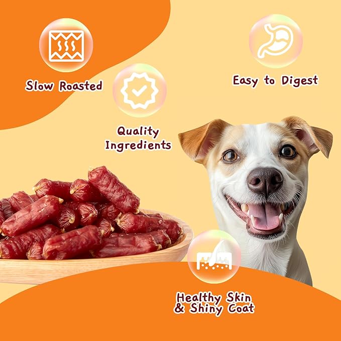 Jungle Calling Grain-Free Duck Sausage Dog Treats, Single Ingredient Duck Jerky, Soft & Chewy Training Treats for Small & Medium Dogs, 10.6 oz (Pack of 2)