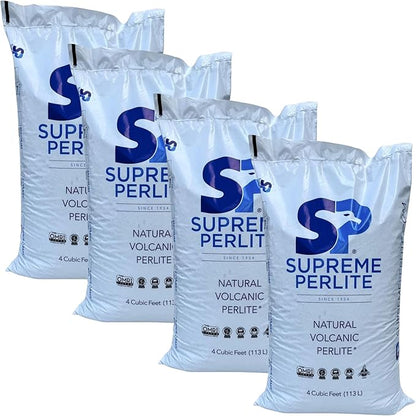 Supreme Perlite 4 Pack Coarse Horticultural Perlite for Potting Soil, Seed Starting, Propagation, Organic Gardening & Soil Aeration, 4 Cu Ft Bag