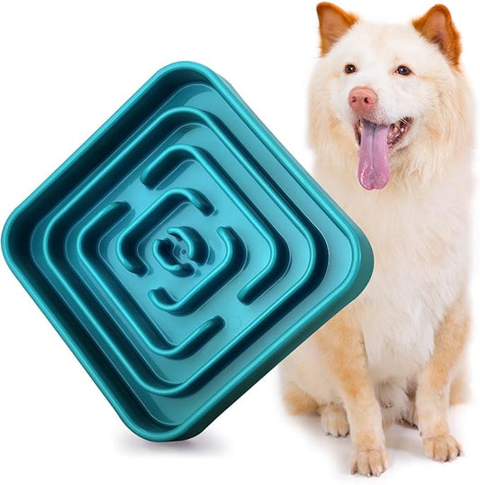Slow Feeder Dog Bowls for Large Medium Dogs, Anti-Choking Slow Eating Maze Dog Food Bowl, Anti-Slip Slow Feeding Pet Puzzle Bowl,Green