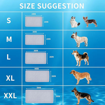 HAOMAIJIA Pet Cooling Mat for Dogs Thick Soft Washable Dog Cooling Mat Indoor Upgrade Waterproof Non-Slip Self Cooling Pad for Dog and Cat (Grey, 19'' x 24'' Small)