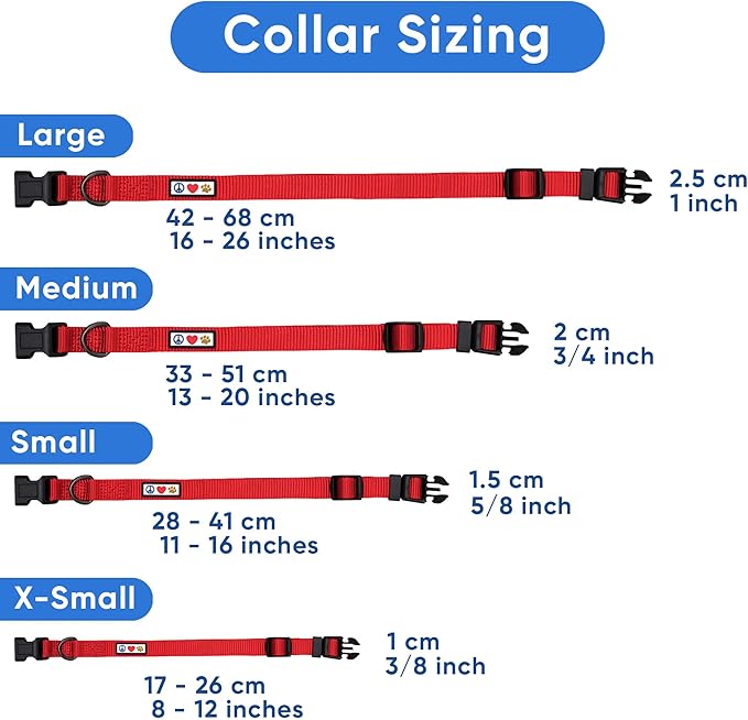 Pawtitas Personalized Dog Collar Medium Dog Collar Embroider Name Phone Number Puppy Collar Adjustable Customized Collar for Medium Dogs Breeds Multicolor Dog Collar