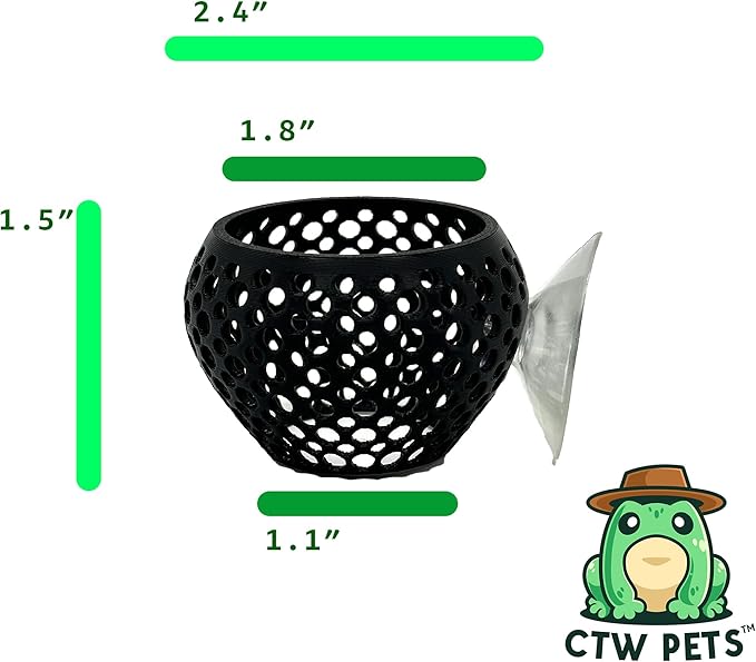 CTWPets Betta Bulb Hide | Betta Rest Fish Tank Ornament | Aquarium Cave with Suction Cup for Small Fish Tank, Betta Habitat, Shrimp Hideout, Aquatic Decor (Black)
