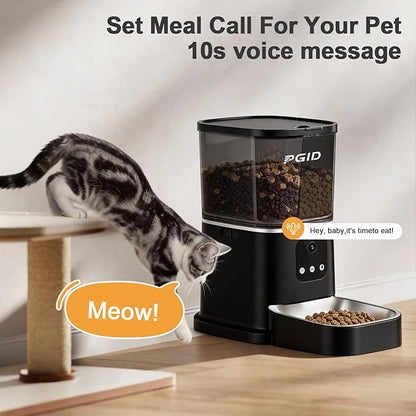 PGID Automatic Cat Feeder with 400W Camera,2.4G Auto Dog Feeder w Night Vision,Pet Feeder w2-Way Audio,Timed Cat Feeders for Dry Food,Dogs Food Dispenser w APP Control 5L