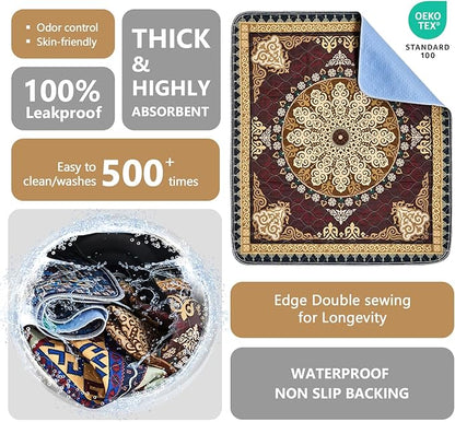 Qeils Washable Pee Pads for Dogs, Reusable Puppy Pads Super Absorbent Leakproof Dog Training Pads, Non-Slip Wee Wee Pads for Crate, Floor, Potty Pads Feeding Mat Dog Pee Extra Large Pee Pads 72"x72"