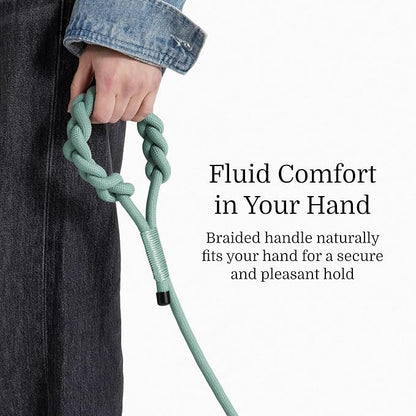 2025 New Edition, Fei & Eve Hand-Braided Dog Leash, 4FT | SP Cotton Material | Heavy Duty Training | Comfort Grip Handle for Small/Medium/Large Dogs, Green