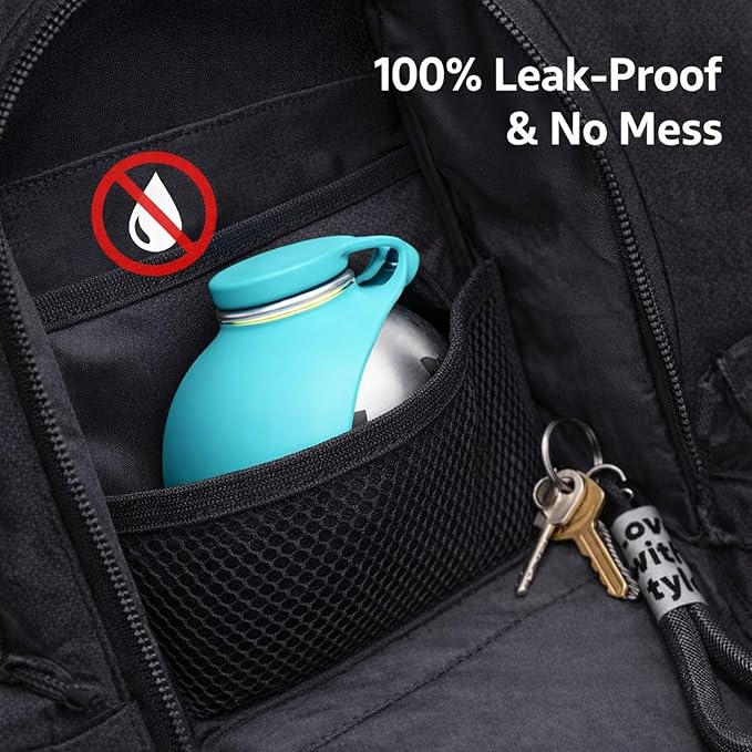 Foldable Pet Water Bottle for Travel, 2 in 1 Portable Dog Water Bottle, Water Bottle for Dogs on Walks, Stainless Steel Bottle & Silicone Bowl, for Walking Hiking Small Dog Water Bottle (Blue)