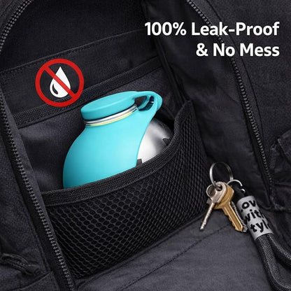 Foldable Pet Water Bottle for Travel, 2 in 1 Portable Dog Water Bottle, Water Bottle for Dogs on Walks, Stainless Steel Bottle & Silicone Bowl, for Walking Hiking Small Dog Water Bottle (Blue)
