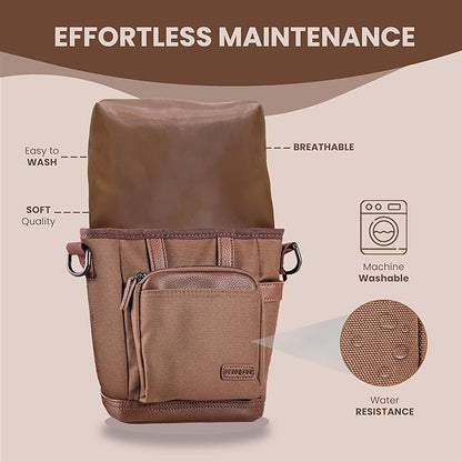 BEAU&FUR Large Dog Treat Pouch with Clicker for Training – 4 Cup Capacity, Built-In Poop Bag Dispenser, Expandable Pocket, Metal Buckle, Large Back Pocket, Ideal for Walks and Training – Dark Brown