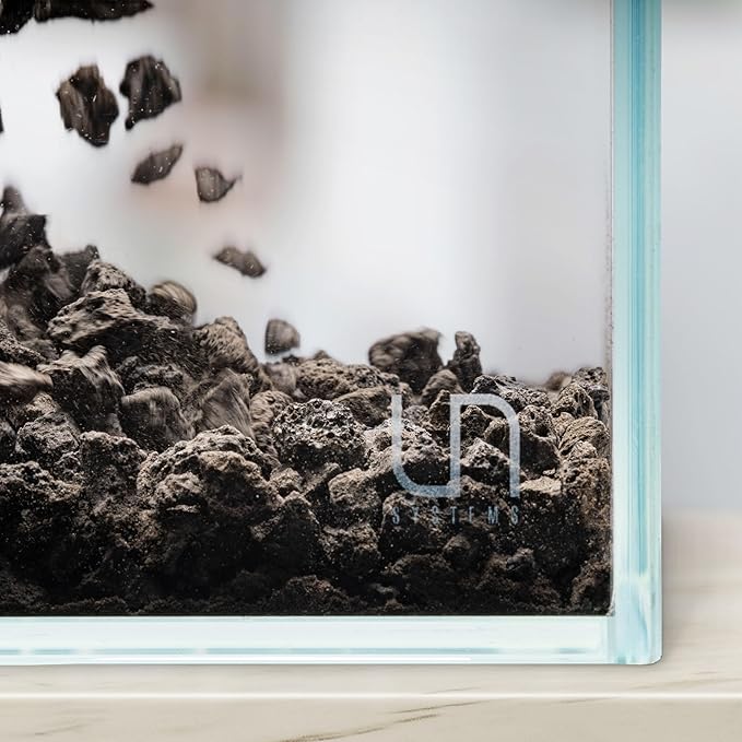 UNS Controsand - Vesuvius, 8L - Natural Freshwater 3-5 mm Dark Gray Gravel - Decorative Small Rocks for Aquascaping Planted Tank - Aquarium Terrarium Substrate for Betta, Shrimp, Fish, Reptile Decor