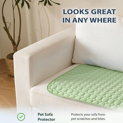 MICROCOSMOS Summer Cooling Mat & Sleeping Pad- Water Absorption Top, Materials Safe, Easy Carry, EZ Clean. Keep Cooling for Pets, Kids and Adults.(Green, 28" x22")