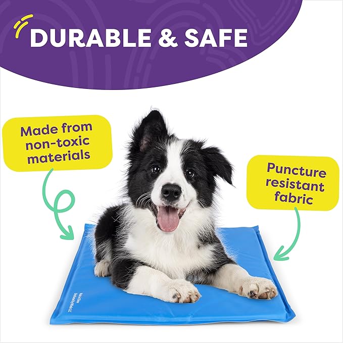 Hertzko Dog Mat & Chew Toy Set – Gel Pad with Innovative Gel Technology – Portable, Non-Toxic Pet Mat for Small to Medium Dogs & Cats up to 55 lbs – Ideal for Hot Days, Indoor & Outdoor Use