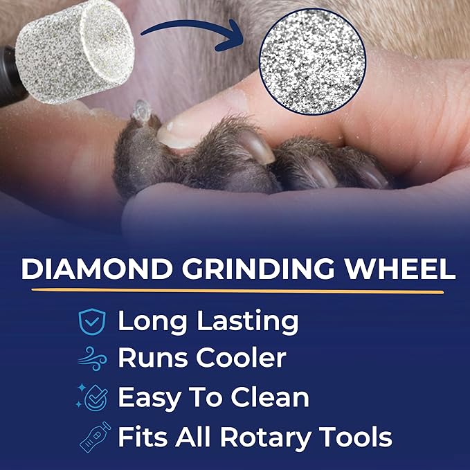 3Pcs Nail Grinder Diamond Bits for Cats and Dogs - Painless Nail Sanding Drums - Diamond Dog Nail Grinder Attachment - Faster Diamond Bit for Dog Nail Grinder - 80/120 Grit (3Pcs-Set)