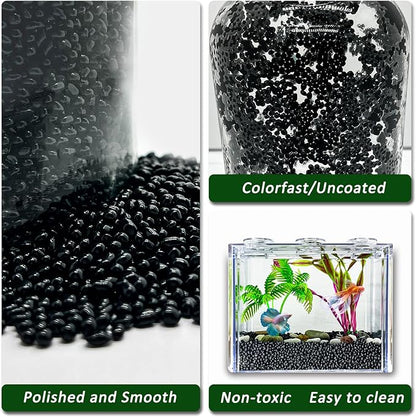 BXI 2.2 Lbs Small Aquarium Substrate Gravel Sand, Polished Smooth Fish Tank Gravel, Colorfast Uncoated Vibrant Blue Sea Glass, Decorative Stones for Vase Fillers, Fairy Garden, Potted Plants