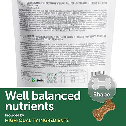 Nature's Protection Grain Free Low Calorie Dog Treats - Training Treats for Small, Medium & Large Breed Adult Dogs with Light Fur (Superior Care - Lamb, 5.29 oz)