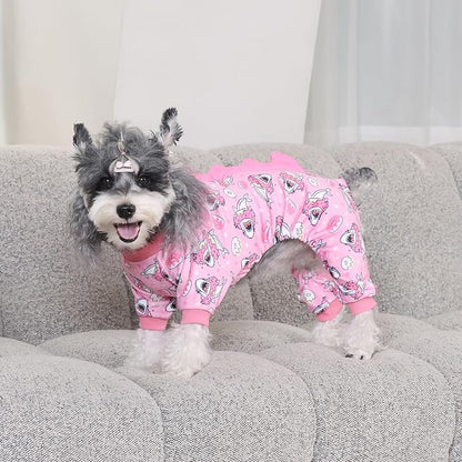 CuteBone Dinosaur Costume Dog Pajamas, Stretchy Spandex Crystal Velvet Sleepwear Coat for Small Dogs, Soft & Warm Pet Outfit Clothes for Cold Weather, Cozy Pullover Design COSP09M