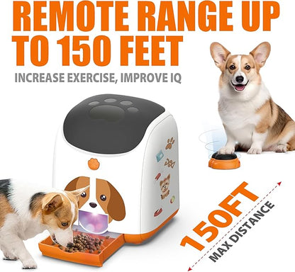 Dog Puzzle Feeder Toy – Remote Control Automatic Treat Dispenser with Light, Interactive IQ Training Slow Feeder, Large Capacity for All Dog Breeds