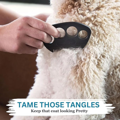 The Fur Hero, Pet hair comb - Skin Friendly Dog and Cat hair brush for Shedding with an embedded razor blade makes Pet Grooming easy, dog and cat accessories, Black