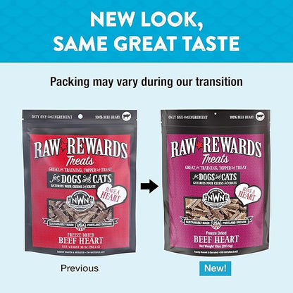 Northwest Naturals Raw Rewards Freeze-Dried Beef Heart Treats for Dogs and Cats - Bite-Sized Pieces - Healthy, 1 Ingredient, Human Grade Ingredient, All Natural, Proudly Made in USA, 10 Oz (Pack of 3)