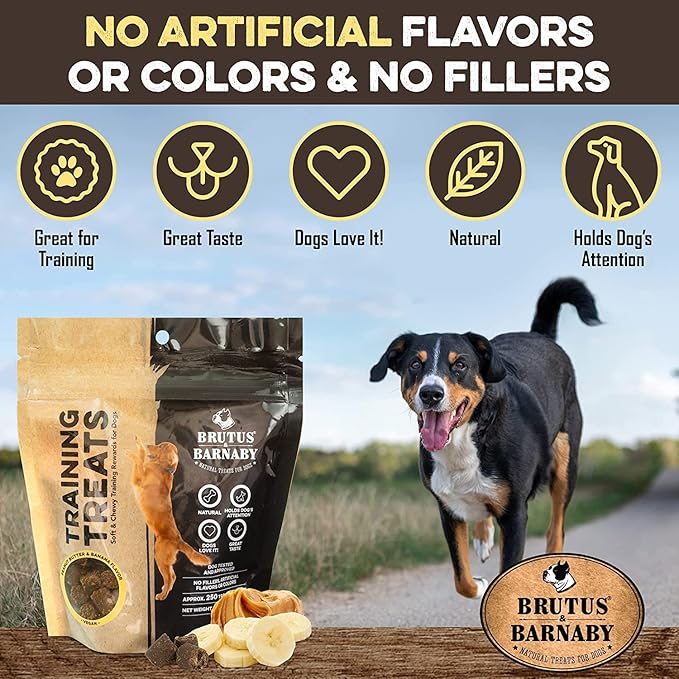 Training Treats for Dogs - Peanut Butter & Banana - All-Natural Healthy Low Calorie Vegan Treat - Great to Use for Rewards in Training Your Puppy Or Dog