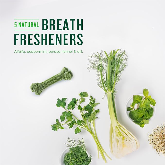 Minties Dog Dental Bone Treats, Tiny/Small Dental Dog Treats, 5-25 lbs, Clean Teeth, Fight Bad Breath, Removes Plaque and Tartar, 120 Count