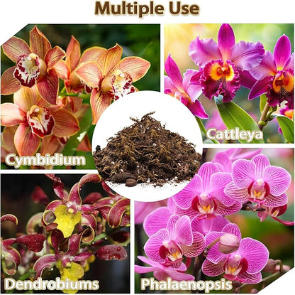 Orchid Potting Mix, Premium Orchid Soil for Repotting with Natural Pine Bark, Perlite, Coco Peat and Moss, Well-Draining Orchid Mix for Indoor Plant, Orchid, Succulents - 4QT
