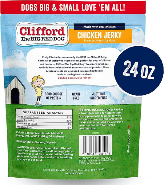 Clifford The Big Red Dog Soft Training Treats for Puppies and Dogs – Healthy, High Protein, Grain Free, Soft Puppy Treats for Small Dogs and Large – Real Chicken Jerky – 24oz