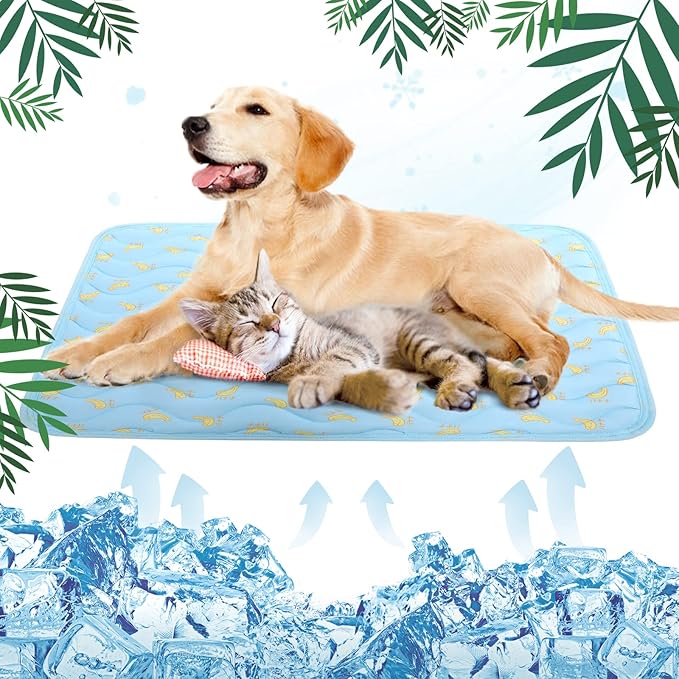 Dog Cooling Mat, Summer Cooling Mat for Dogs, Self Cooling Pad for Small Medium Large Dogs Cats, Non-Toxic Breathable Sleep Bed Summer Pet Bed Puppy Ice Blanket for Kennel Sofa Bed Floor