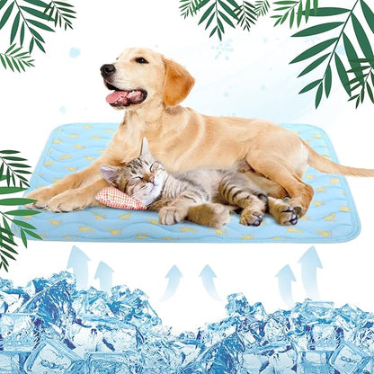 Dog Cooling Mat, Summer Cooling Mat for Dogs, Self Cooling Pad for Small Medium Large Dogs Cats, Non-Toxic Breathable Sleep Bed Summer Pet Bed Puppy Ice Blanket for Kennel Sofa Bed Floor