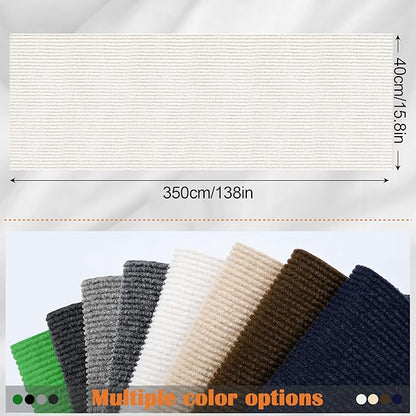 Cat Scratch Furniture Protector - 138" x 13.8" Trimmable Self-Adhesive Cats Claws Scratch Pads, DIY Cat Climbing Couch Protector for Scratch Post Cat Tree Replacement Indoor (Cream White)